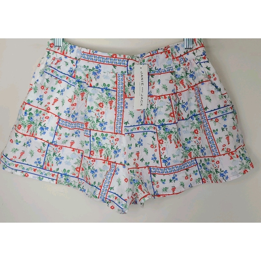 Janie & Jack Floral Patchwork Shorts Girls 12 NWT Elastic Waist Boutique $39